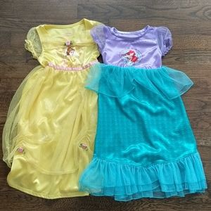 Disney Belle and Ariel Nightgowns 3T